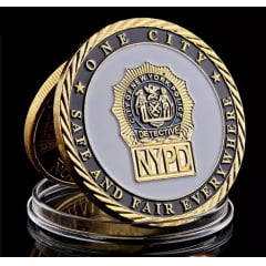 Moeda Medalha Polícia De New York Jeep Militar Coleção
