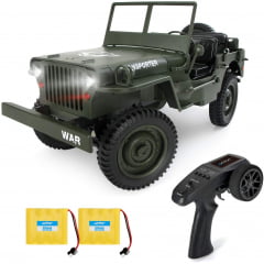 Jeep Militar Mb Radio Controle Tamanho 1:10 4x4 excelente qualidade 